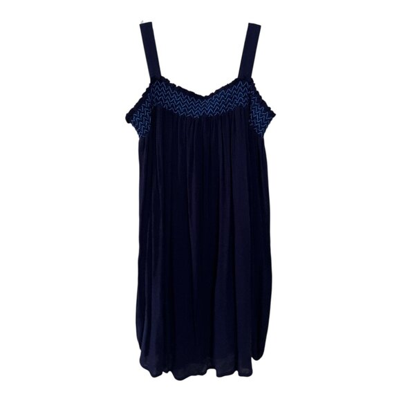 Cupio Women’s Size S Navy Blue Embroidered Long Sleeve Boho Peasant Top - Picture 3 of 7